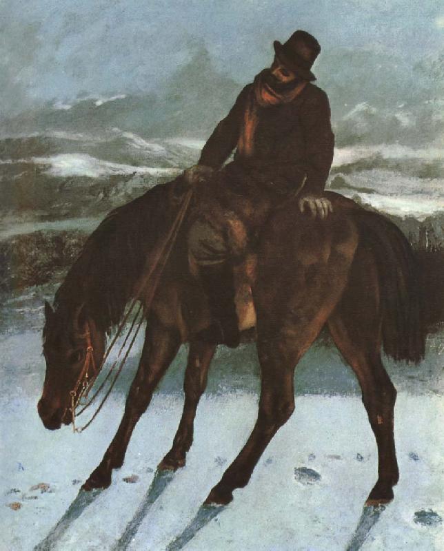 Gustave Courbet Hunter on the horse back Germany oil painting art